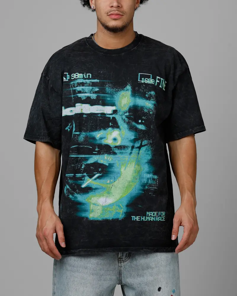 Loiter Night Crawler Drop T-Shirt Black Acidwash 1