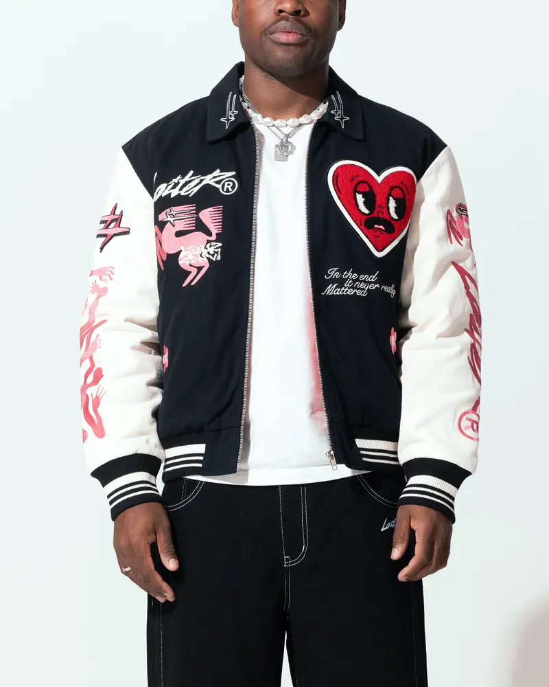 Loiter Oasis Varsity Jacket Black 1