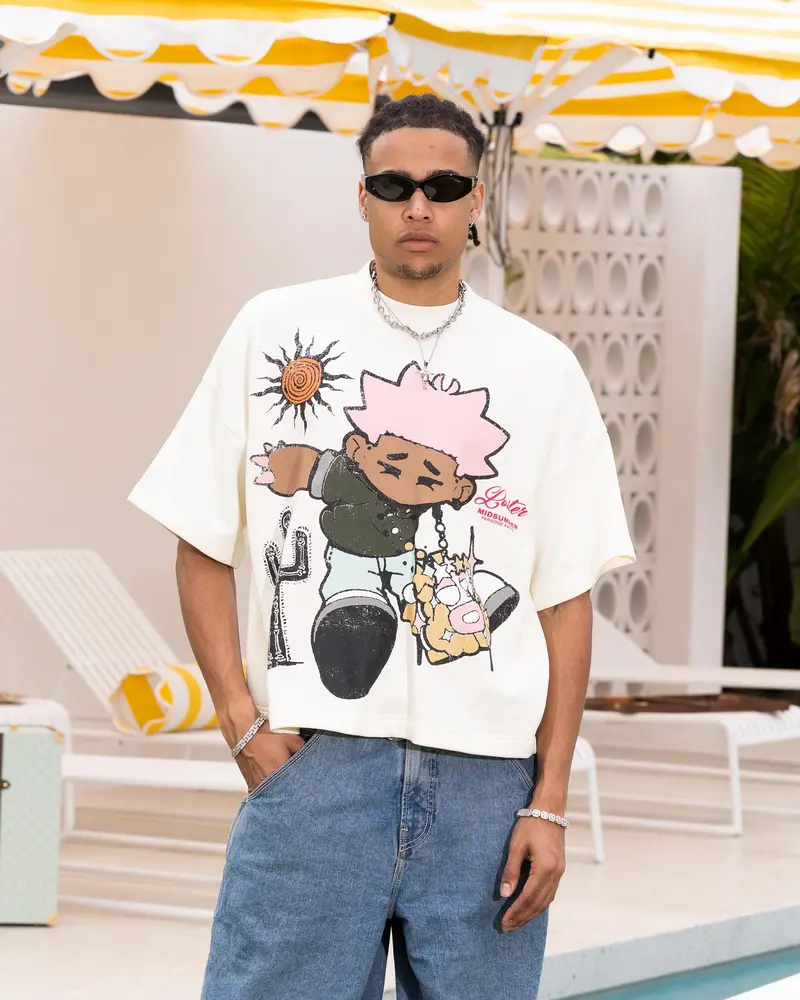 Loiter Palm Spring Box T-Shirt Off White 1