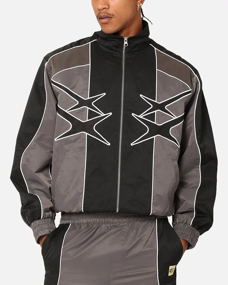 Loiter Paradise Track Jacket Black/Grey 1