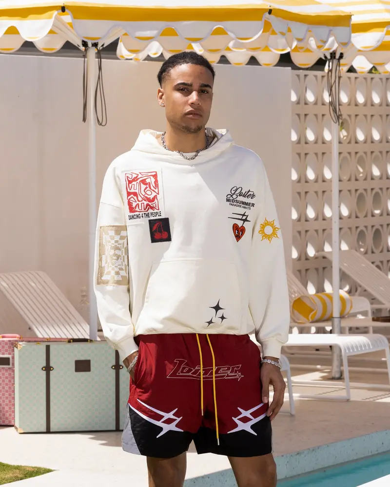 Loiter Patchwork Hoodie Off White 1