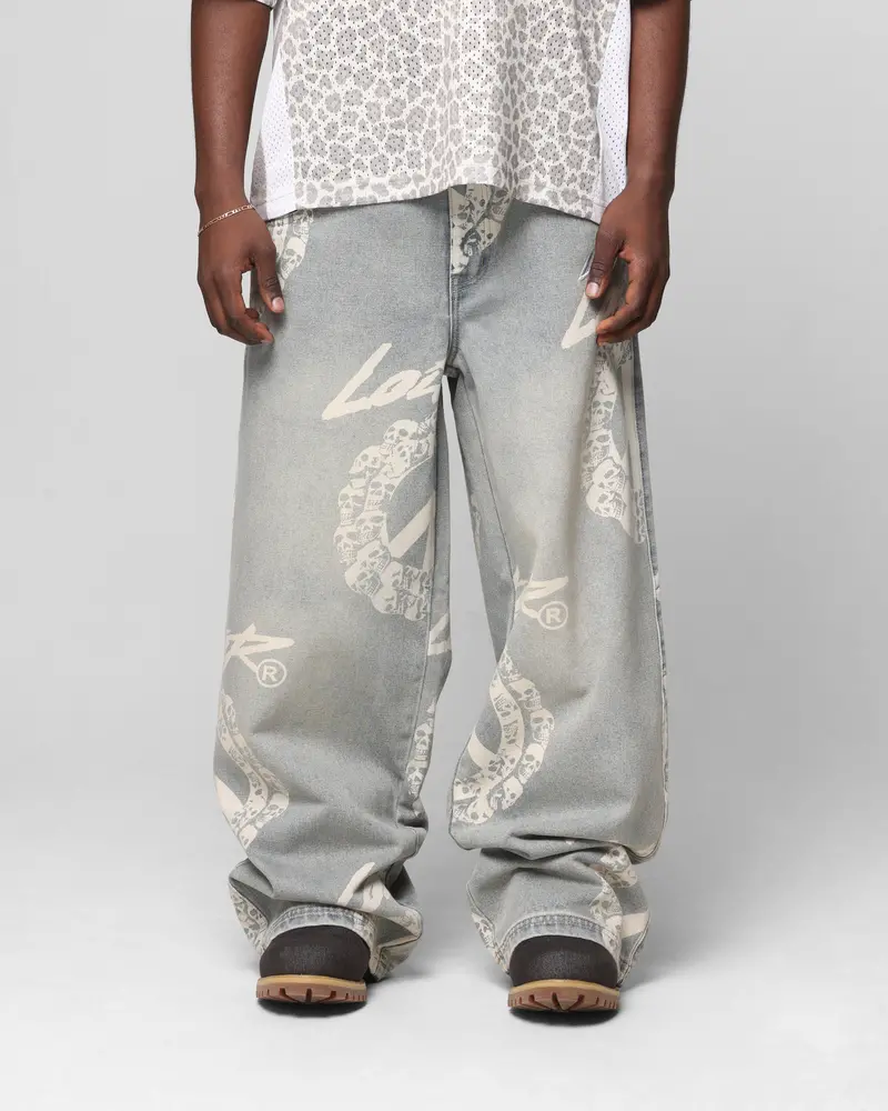 Loiter Peace Baggy Jeans Light Blue 1