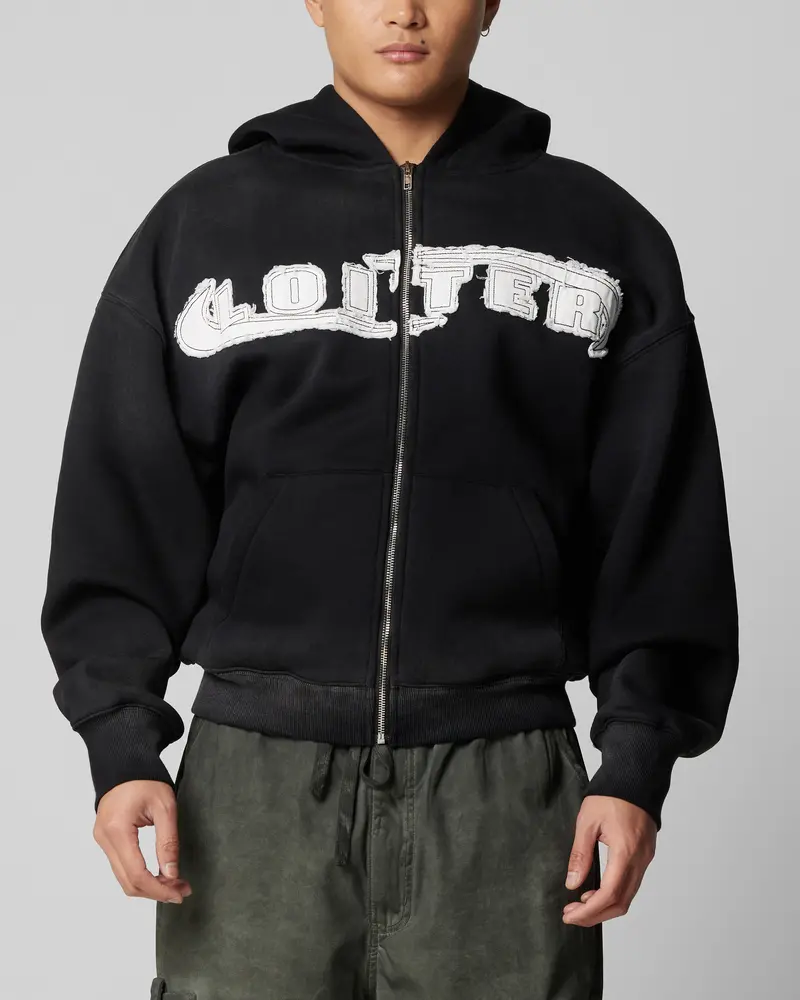 Loiter Peace To Make Zip Hoodie Black 1