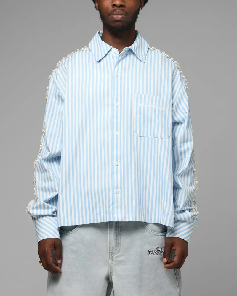 Loiter Pearl Button Up Shirt Blue Stripe 1