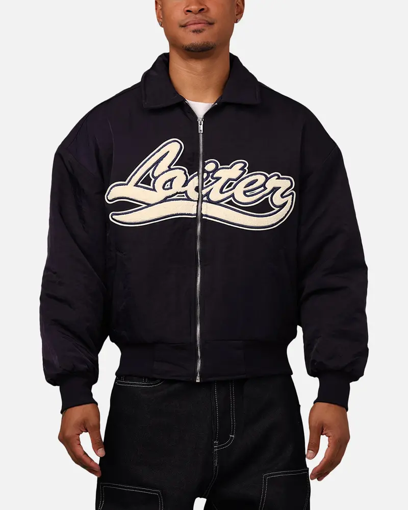 Loiter Pitch Varsity Jacket Navy 1
