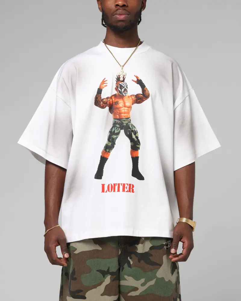 Loiter Premium Action Figure T-Shirt White 1