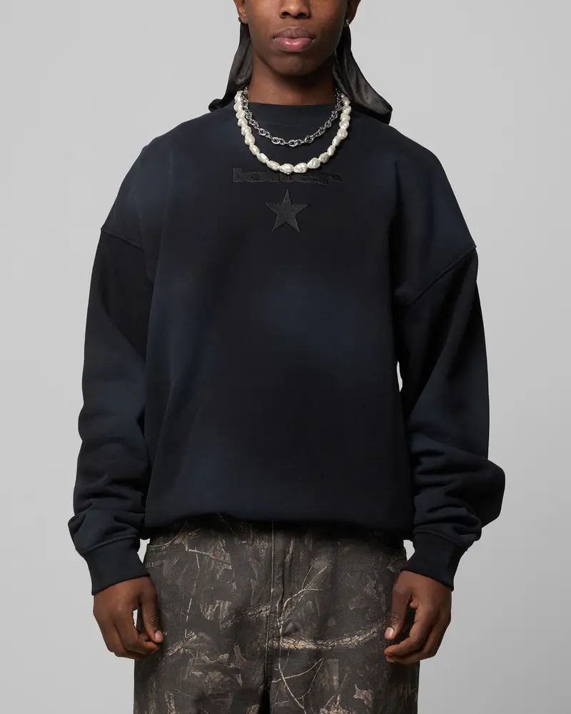 Loiter Premium Essentials Crewneck Washed Black 1