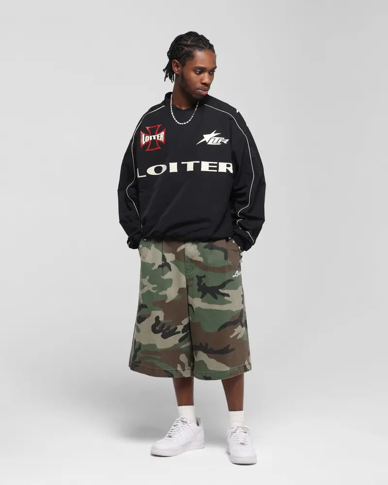 Loiter Racer Nylon Jersey Crewneck Black 3