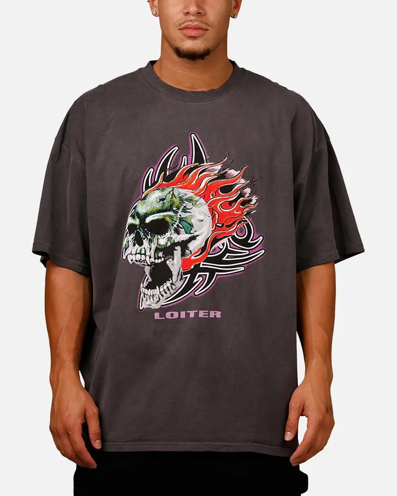 Loiter Rip N Dip T-Shirt Charcoal 1