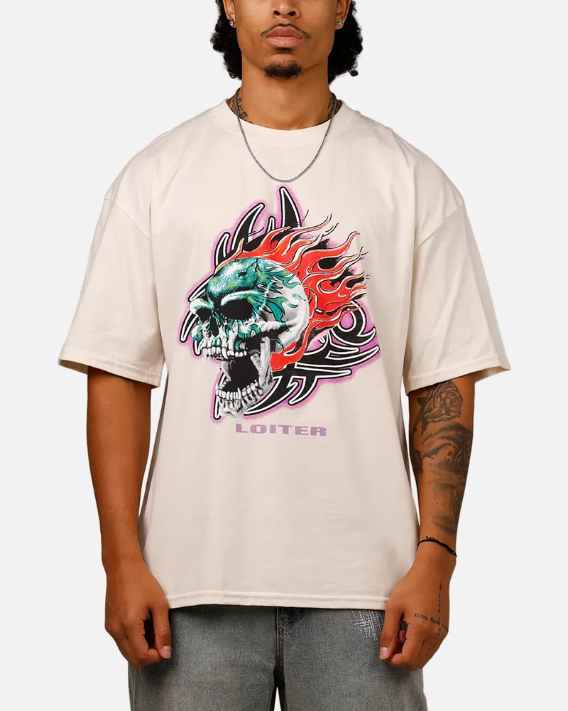 Loiter Rip N Dip T-Shirt Off White 1