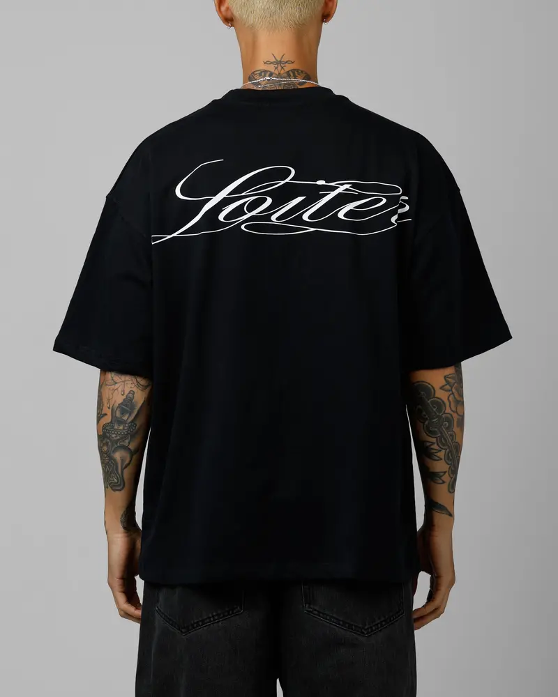 Loiter Script Boxy T-Shirt Black 1