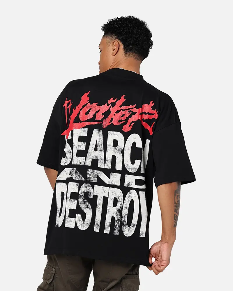 Loiter Search And Destroy Oversized T-Shirt Black 1