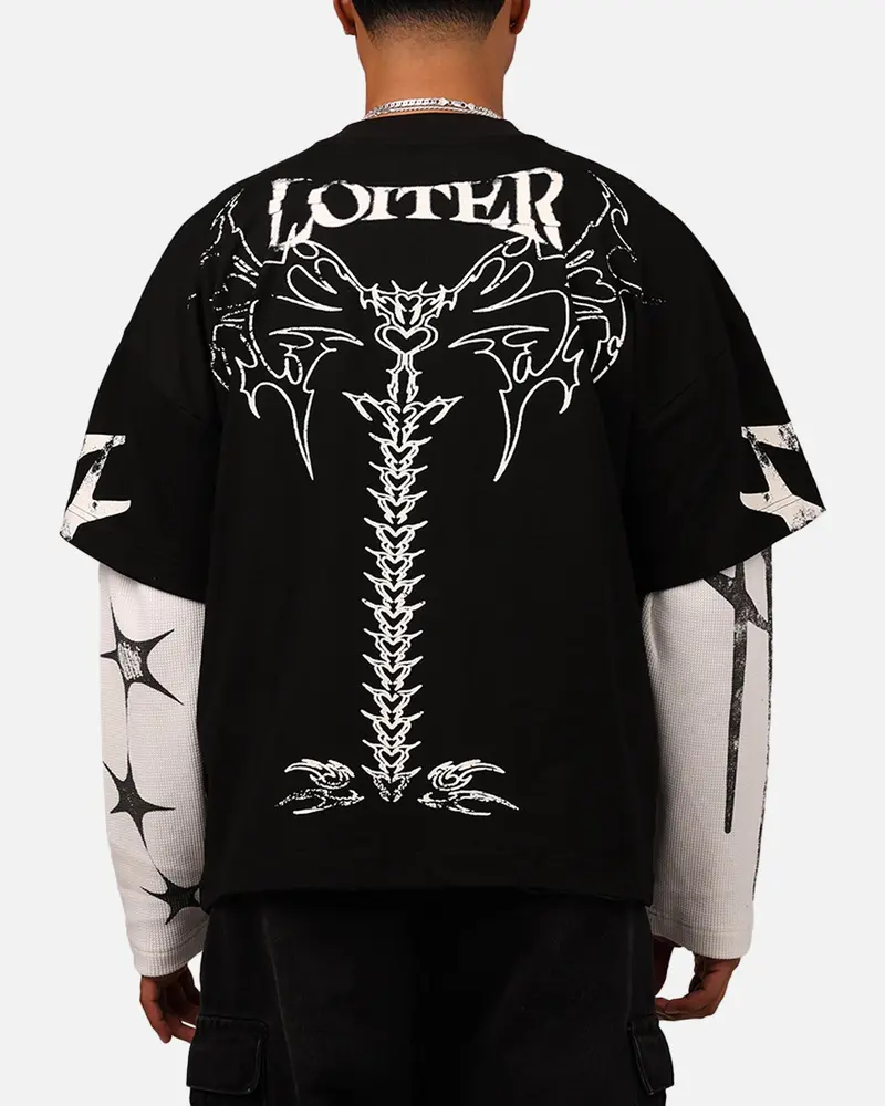 Loiter Seek N Destroy Long Sleeve T-Shirt Vintage Black 1