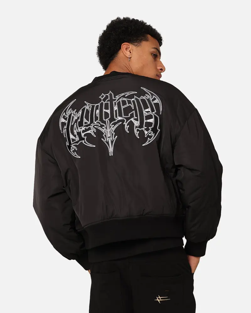 Loiter Shadow Cropped Bomber Jacket Black 1