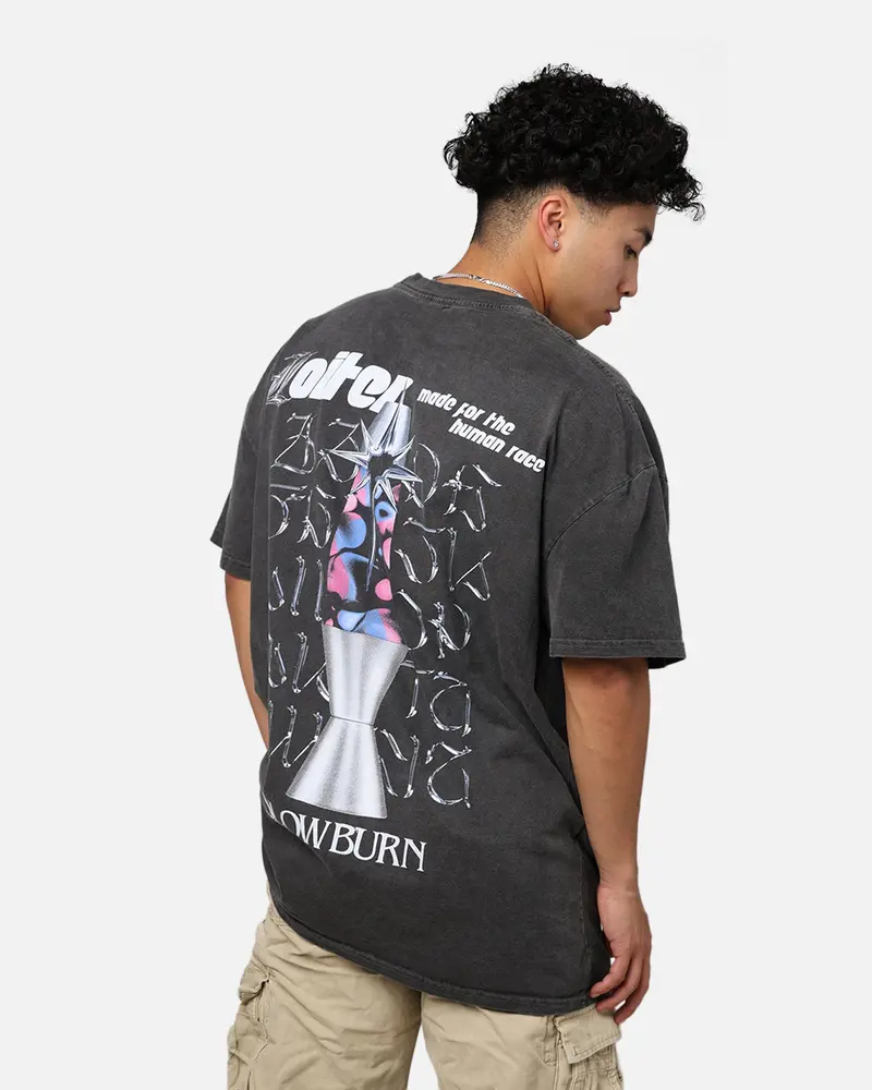 Loiter Slow Burn T-Shirt Black Wash 1