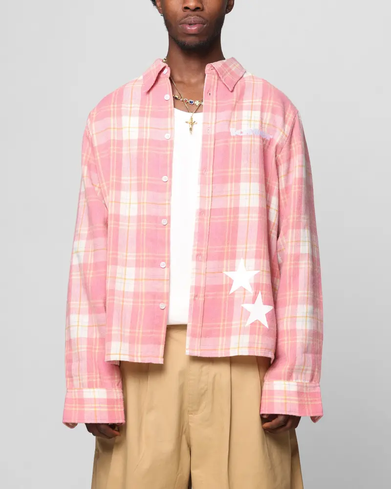 Loiter Solar Button Up Shirt Red Check 1