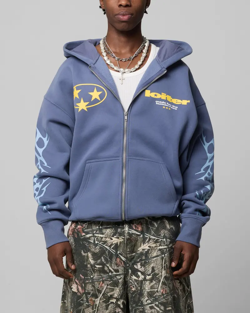 Loiter Solar Zip Hoodie Blue 1