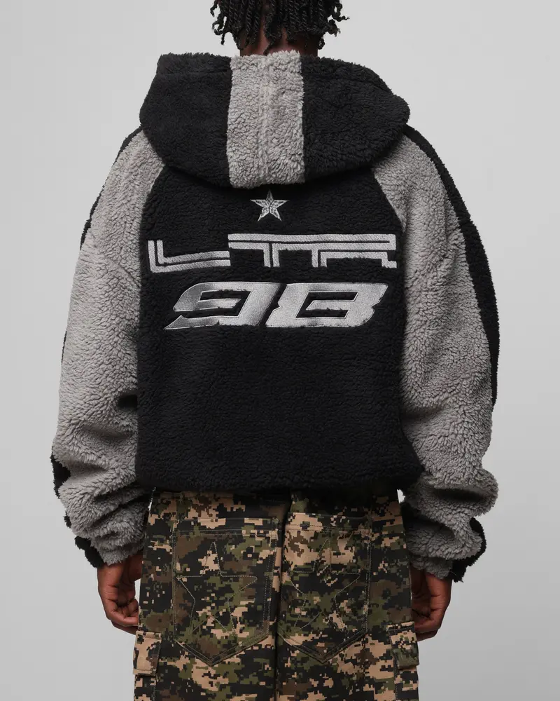 Loiter Speedway Fleece Jacket Black/Grey 1