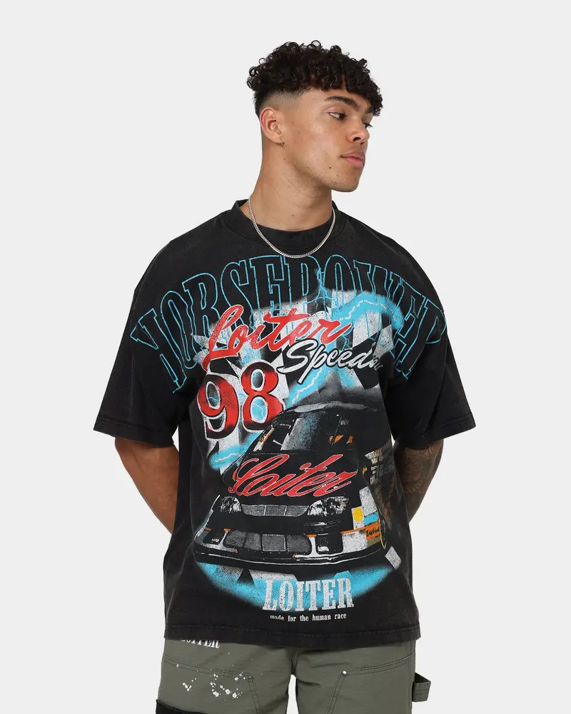 Loiter Speedway Vintage T-Shirt Vintage Black 1