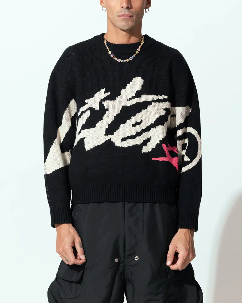 Loiter Spider Knit Sweater Black/White 1
