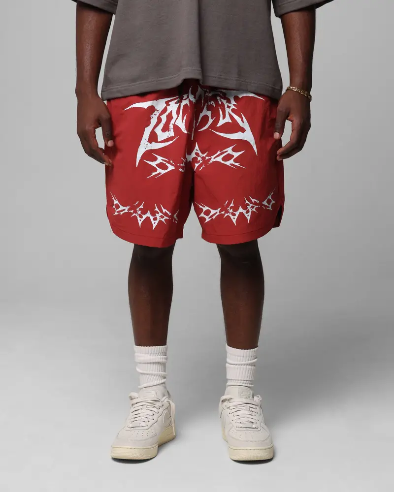 Loiter Stacked Metal Walk Shorts Burgandy 1