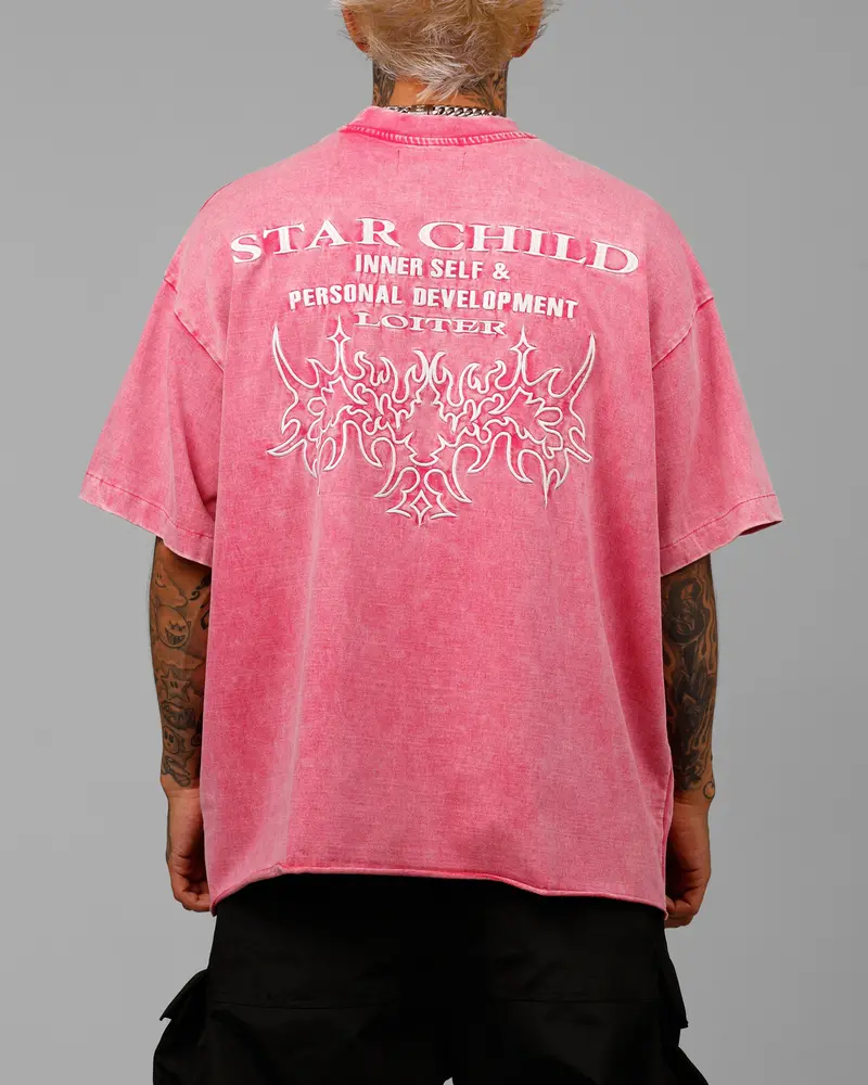 Loiter Star Child Pocket T-Shirt Pink 1