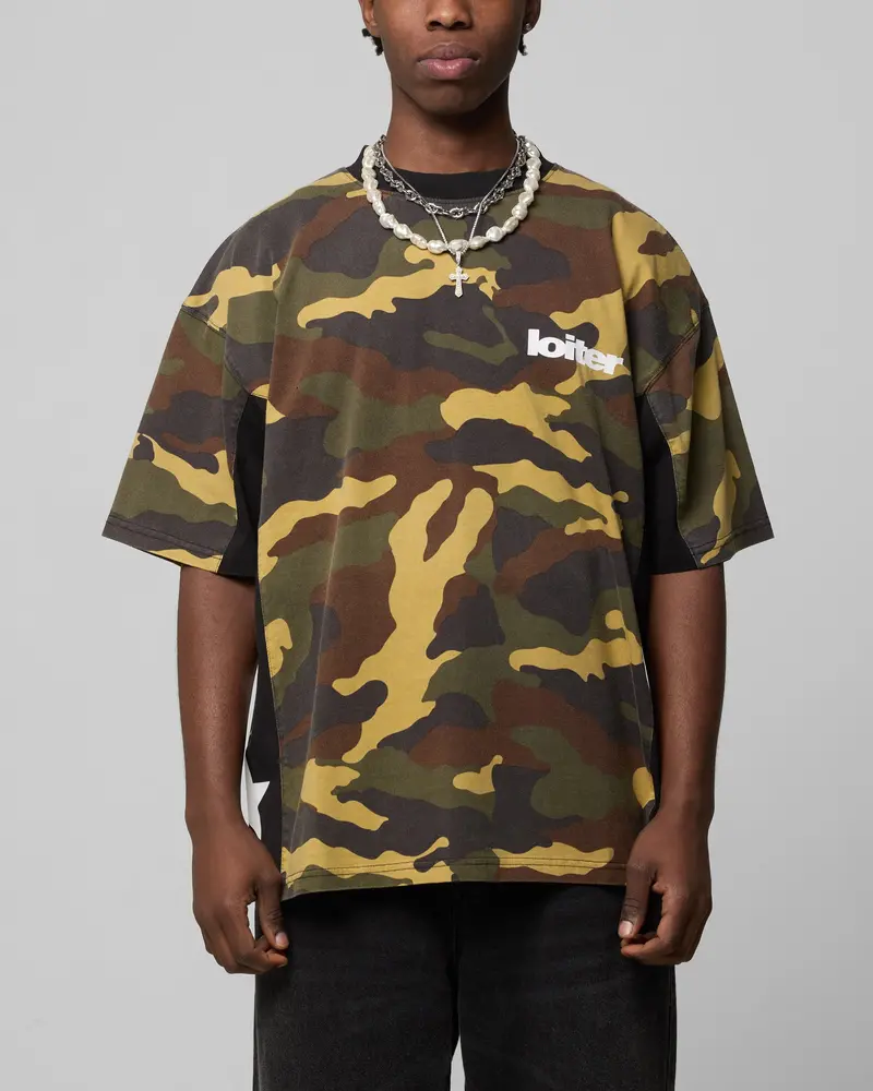 Loiter Star Child T-Shirt Woodland Camo 1