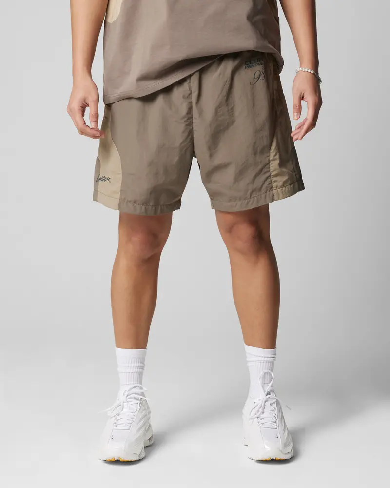 Loiter Subculture Panel Shorts Brown 1