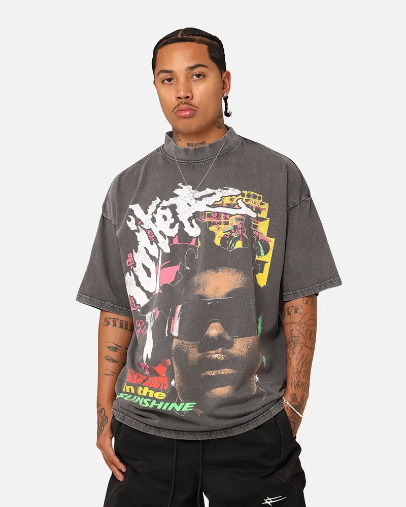 Loiter Summer Roots Oversized T-Shirt Charcoal Grey 1