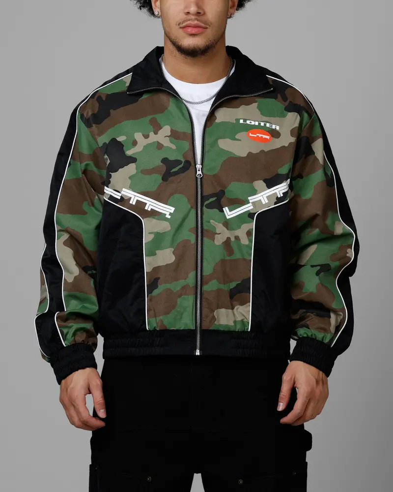Loiter Tactical Track Jacket Woodland Camo 1