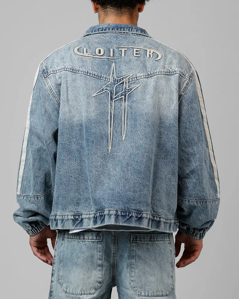 Loiter Track Star Denim Jacket Blue Wash 1