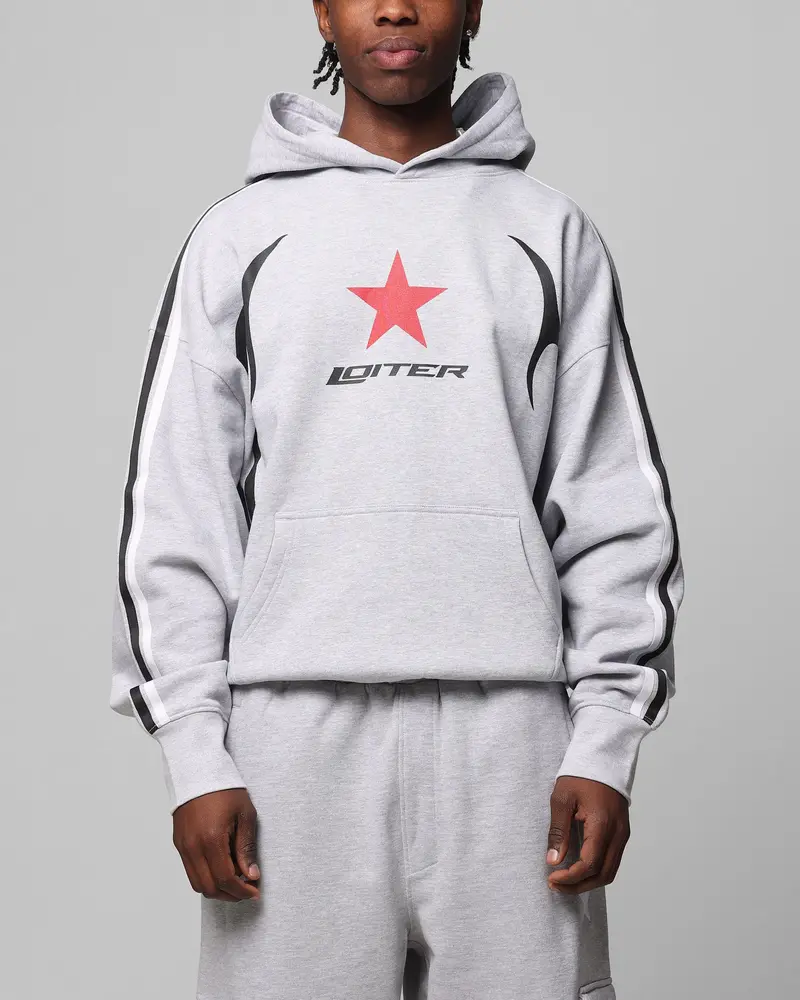 Loiter Trackstar Hoodie Grey Marle 1