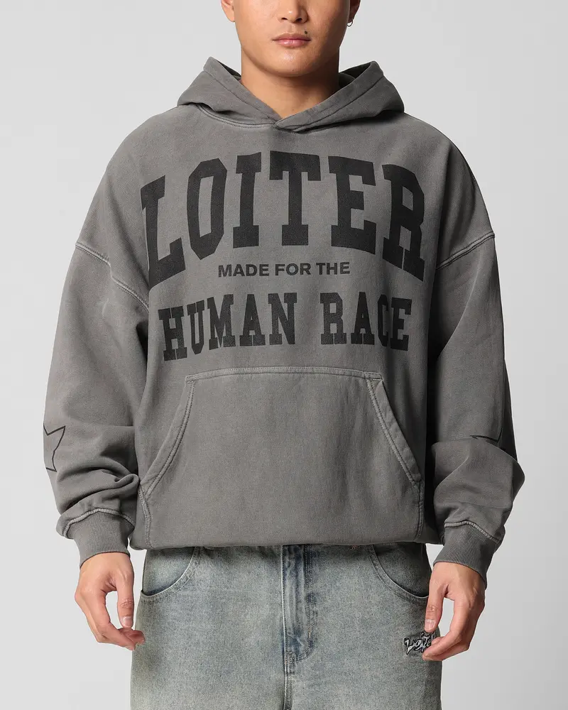 Loiter Training Day Hoodie Washed Charcoal 1