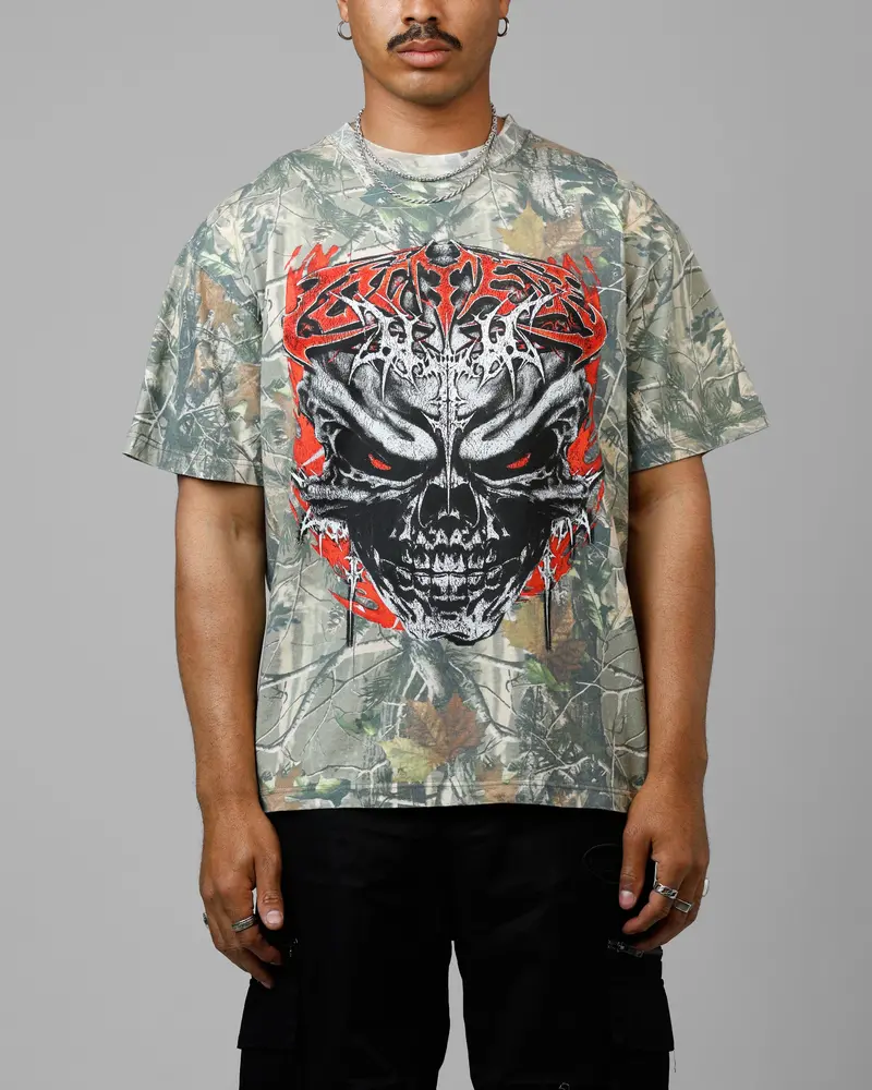 Loiter Tribal Skull Camo T-Shirt Real Tree Camo 1