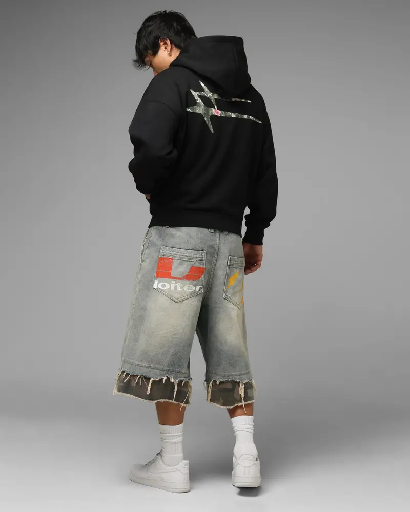 Loiter Ultra Hybrid Zip Hoodie Black/Camo 3