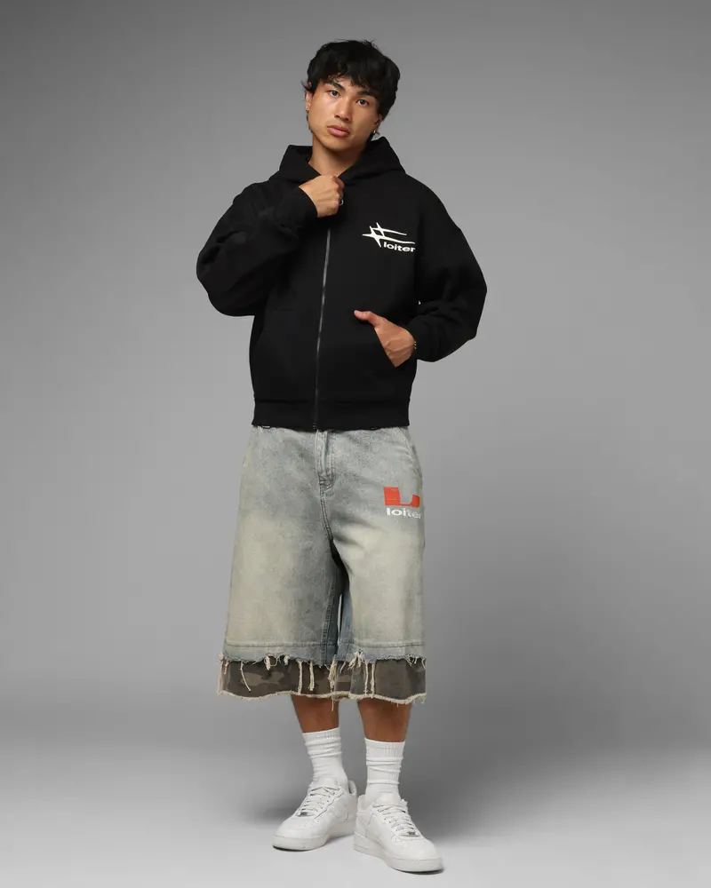 Loiter Ultra Hybrid Zip Hoodie Black/Camo 4