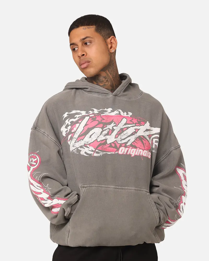 Loiter Wave Break Vintage Hoodie Charcoal 1