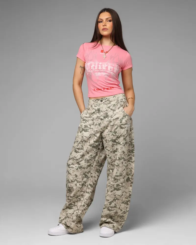 Loiter Women's Lowrider Crop T-Shirt Pink 2
