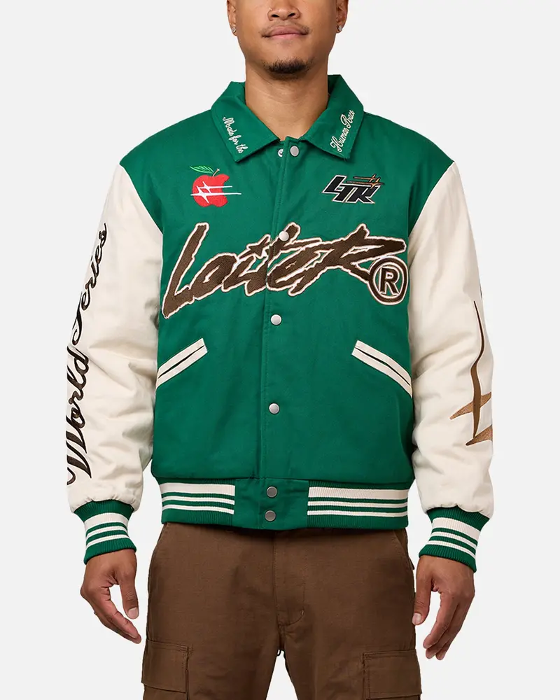 Loiter World Series Varsity Jacket Green 1