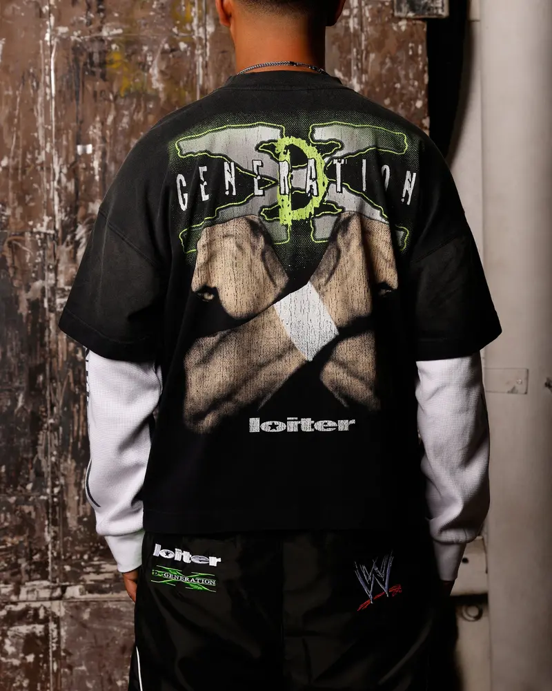 Loiter X Wwe Dx Generation Long Sleeve Vintage T-Shirt Black/White 1