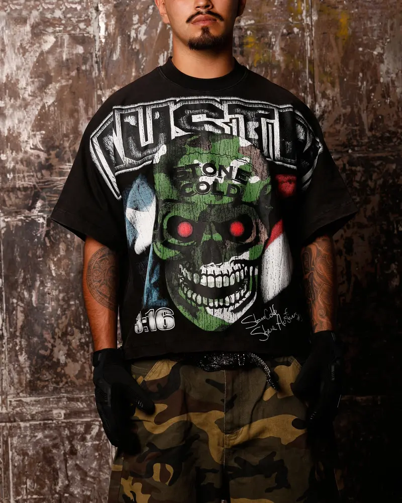 Loiter X Wwe Stone Cold Vintage T-Shirt Vintage Black 1