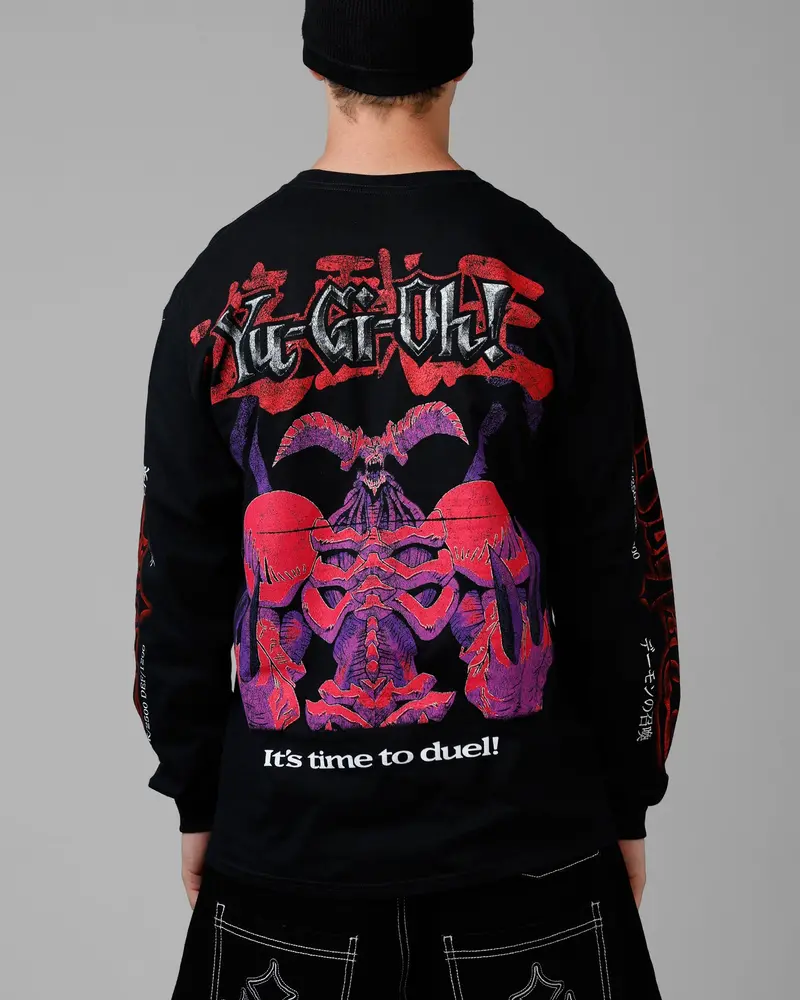 Loiter X Yu-Gi-Oh! Summoned Skull Long Sleeve T-Shirt Black 1