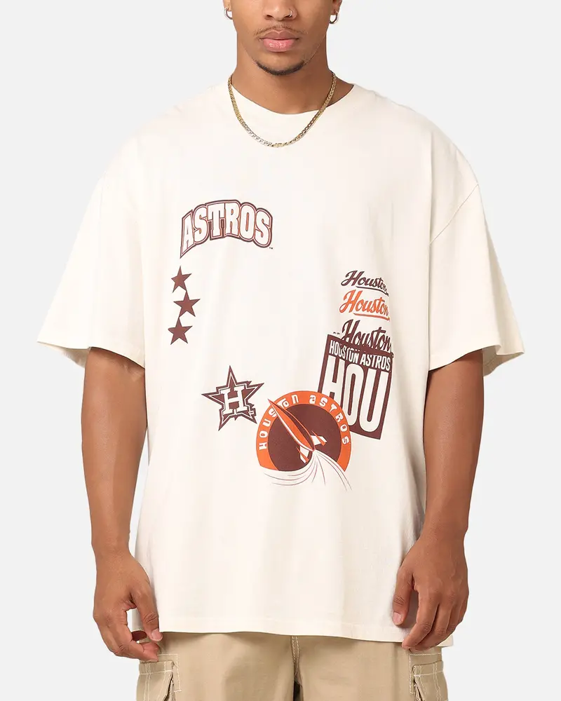 Majestic Athletic Houston Astros Patchwork T-Shirt Ecru 1