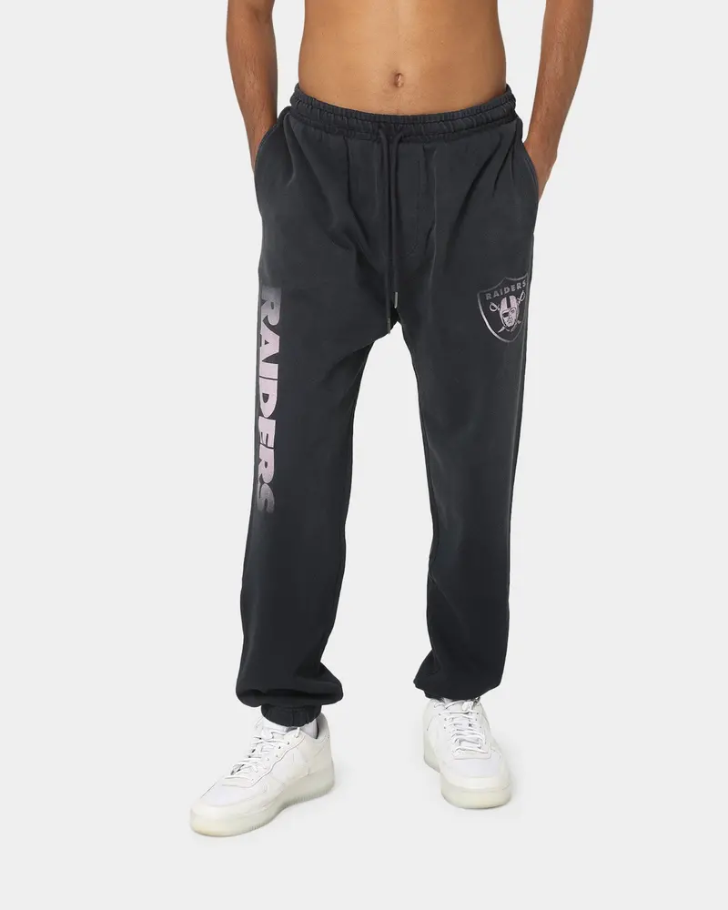 Majestic Athletic Las Vegas Raiders Solarised Contrast Logo Track Pants Faded Black 1