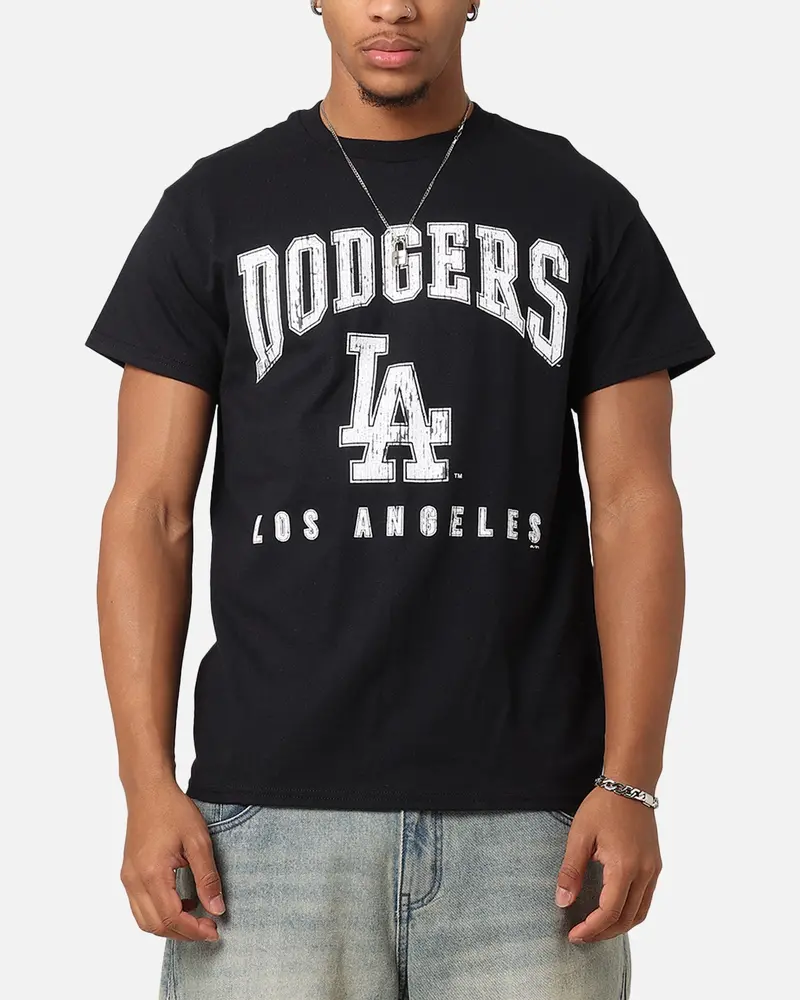 Majestic Athletic Los Angeles Dodgers Blecker Team Arch T-Shirt Black 1