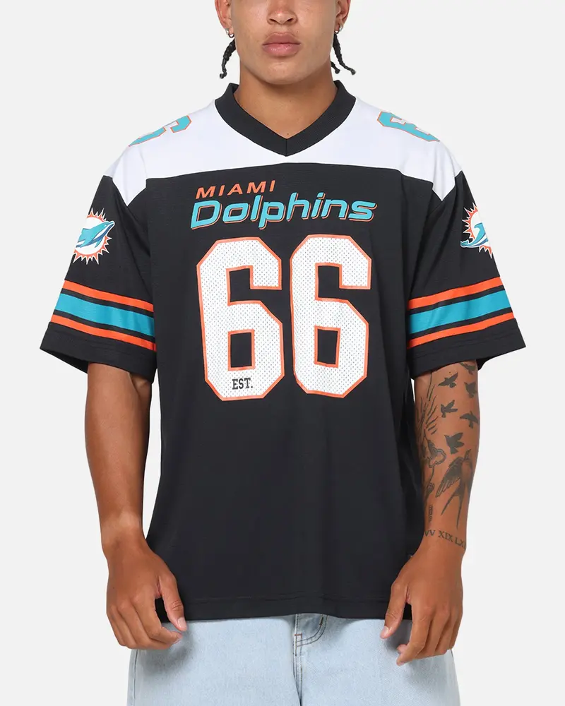 Majestic Athletic Miami Dolphins Glenver Mesh Oversized T-Shirt Black 1