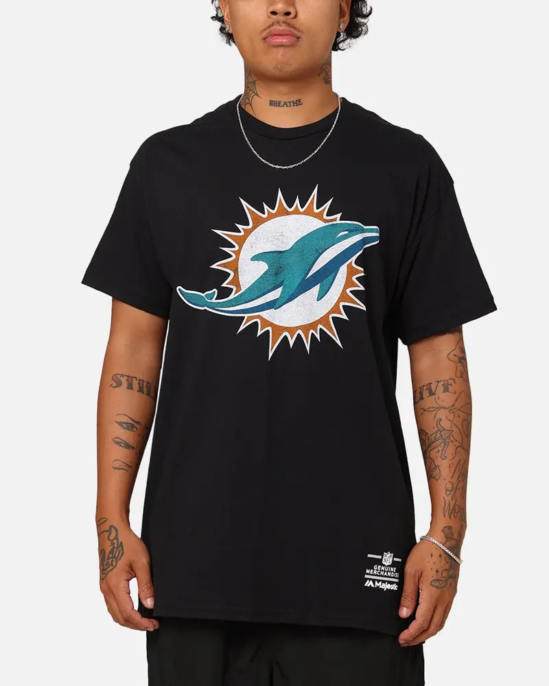 Majestic Athletic Miami Dolphins Team Crest T-Shirt Black 1