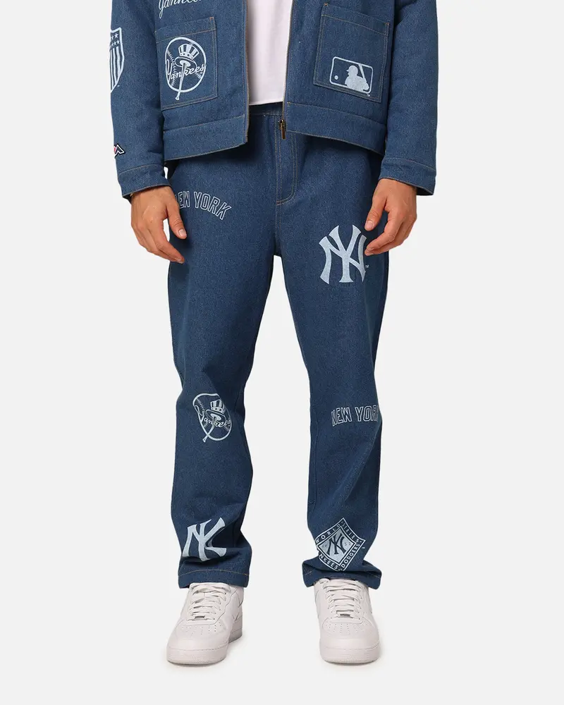 Majestic Athletic New York Yankees Etched Denim Jeans Washed Blue Denim 1