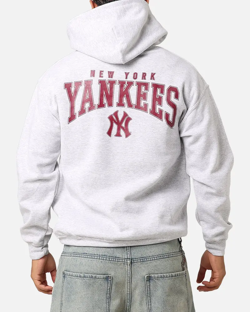 Majestic Athletic New York Yankees Fulter Team Arch Hoodie Grey Marle 1