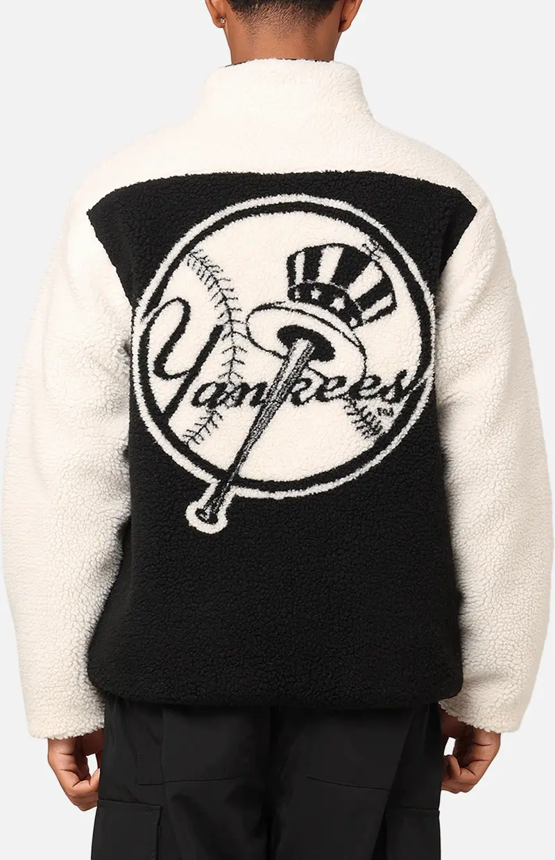 Majestic Athletic New York Yankees Sherpa Jacket Vintage White 1